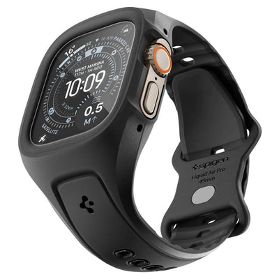 Spigen Liquid Air Pro Case Strap + 9H Tempered Glass for Apple Watch Ultra 49mm - Black