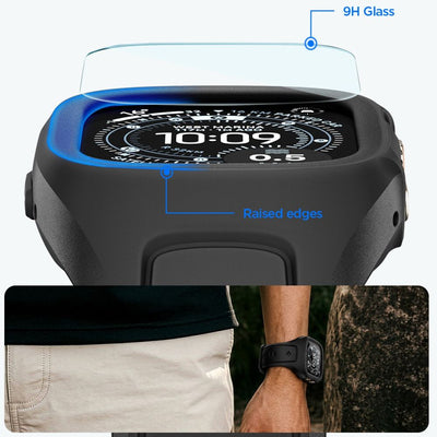 Spigen Liquid Air Pro Case Strap + 9H Tempered Glass for Apple Watch Ultra 49mm - Black