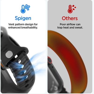 Spigen Liquid Air Pro Case Strap + 9H Tempered Glass for Apple Watch Ultra 49mm - Black