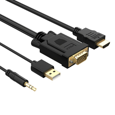 Orico XD-VATH VGA and mini jack 3.5 mm to HDMI Full HD 60 Hz cable with USB power 5 m - black
