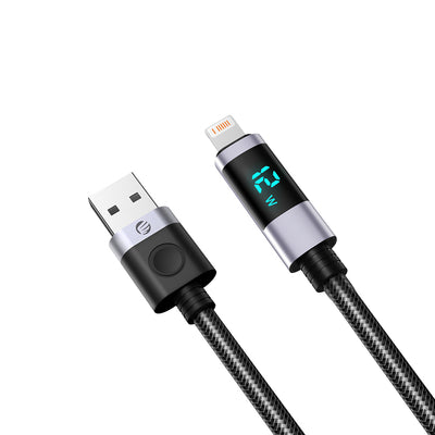 Orico LDA2L USB-A to Lightning Cable 12W with LED Display 0.5m - Black and Silver