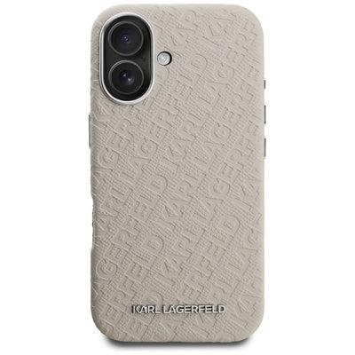 Karl Lagerfeld FW Stamped Karl MagSafe iPhone 16 Case - Beige