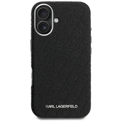 Karl Lagerfeld FW Stamped Karl MagSafe iPhone 16 Case - Black