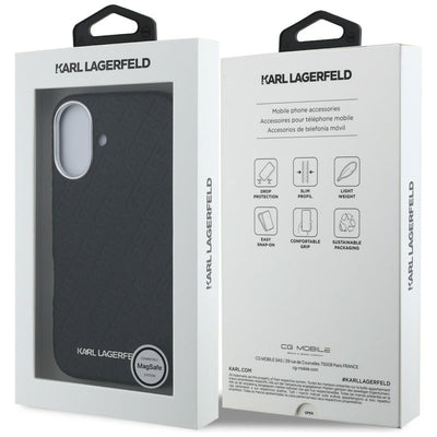 Karl Lagerfeld FW Stamped Karl MagSafe iPhone 16 Case - Black