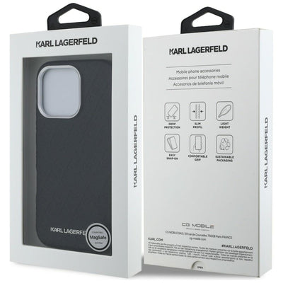 Karl Lagerfeld FW Stamped Karl MagSafe Case for iPhone 16 Pro - Black