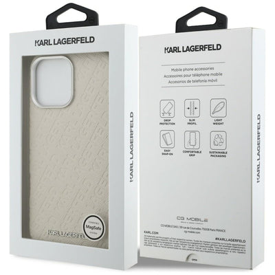 Karl Lagerfeld FW Stamped Karl MagSafe Case for iPhone 16 Pro Max - Beige
