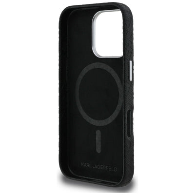 Karl Lagerfeld FW Stamped Karl MagSafe Case for iPhone 16 Pro Max - Black
