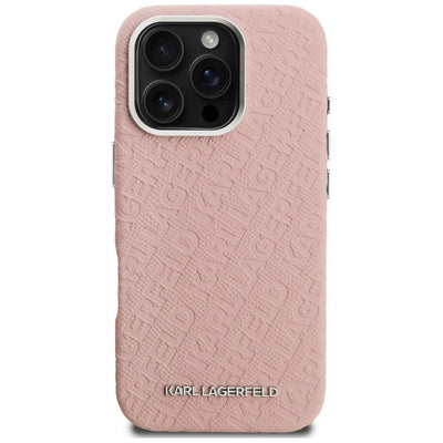 Karl Lagerfeld FW Stamped Karl MagSafe Case for iPhone 16 Pro Max - Pink