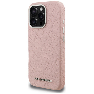 Karl Lagerfeld FW Stamped Karl MagSafe Case for iPhone 16 Pro - Pink