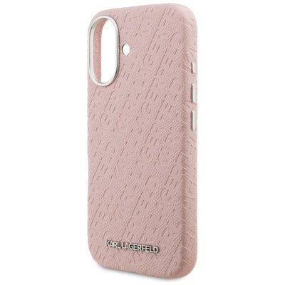 Karl Lagerfeld FW Stamped Karl MagSafe iPhone 16 Case - Pink