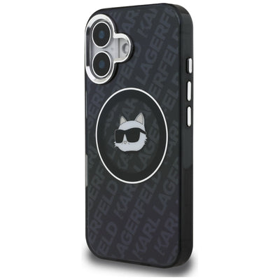 Karl Lagerfeld IML Choupette Head Logo MagSafe Case for iPhone 16 - Black
