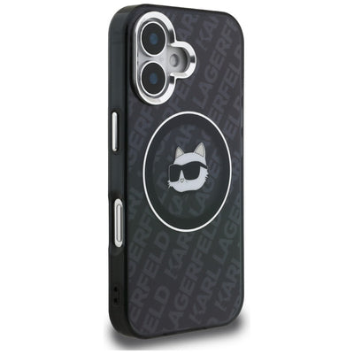 Karl Lagerfeld IML Choupette Head Logo MagSafe Case for iPhone 16 - Black