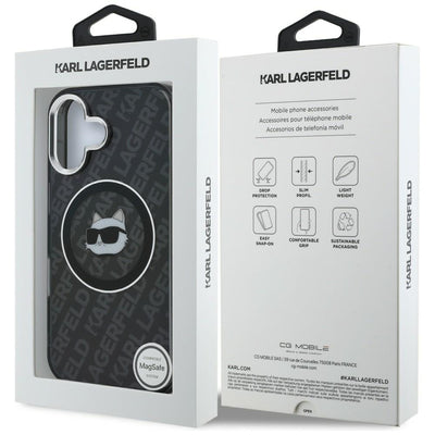 Karl Lagerfeld IML Choupette Head Logo MagSafe Case for iPhone 16 - Black