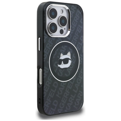 Karl Lagerfeld IML Choupette Head Logo MagSafe Case for iPhone 16 Pro - Black