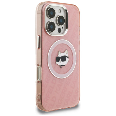 Karl Lagerfeld IML Choupette Head Logo MagSafe Case for iPhone 16 Pro - Pink