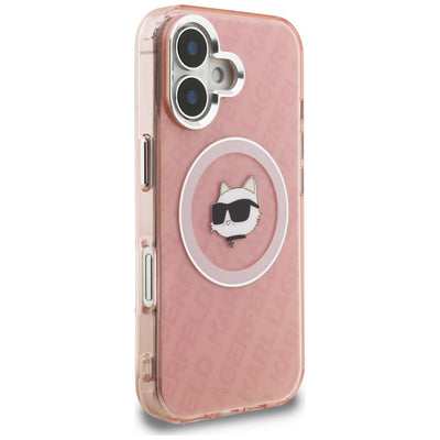 Karl Lagerfeld IML Choupette Head Logo MagSafe iPhone 16 Case - Pink