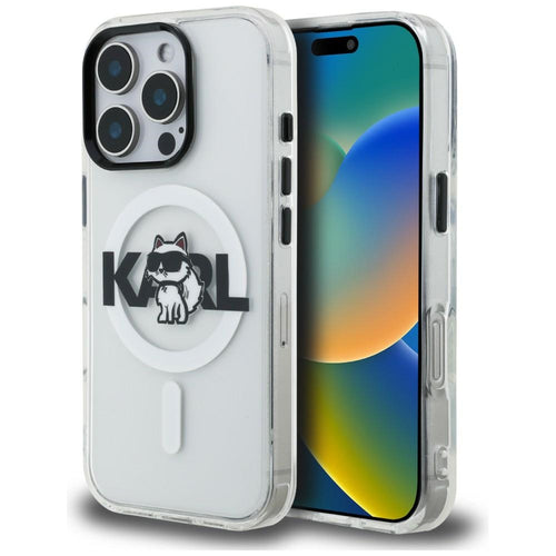 Karl Lagerfeld IML Choupette Sketch Logo MagSafe Case for iPhone 16 Pro Max - Clear