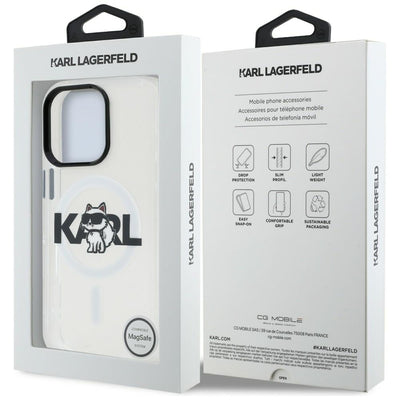 Karl Lagerfeld IML Choupette Sketch Logo MagSafe Case for iPhone 16 Pro Max - Clear