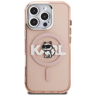 Karl Lagerfeld IML Choupette Sketch Logo MagSafe Case for iPhone 16 Pro - Pink