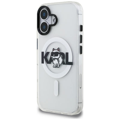 Karl Lagerfeld IML Choupette Sketch Logo MagSafe iPhone 16 Case - Clear