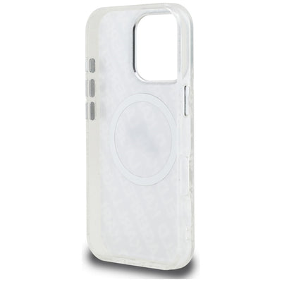 Karl Lagerfeld IML Glitter Karl & Choupette Heads Logo MagSafe Case for iPhone 16 Pro Max - Gray