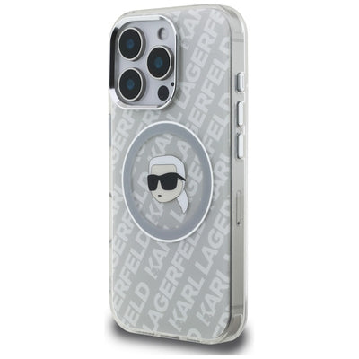 Karl Lagerfeld IML Karl Head Logo MagSafe Case for iPhone 16 Pro Max - Gray