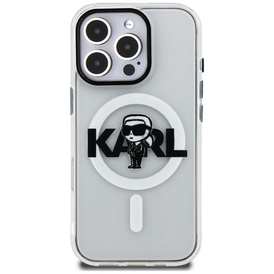 Karl Lagerfeld IML Karl Sketch Logo MagSafe Case for iPhone 16 Pro - Clear