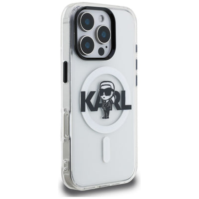 Karl Lagerfeld IML Karl Sketch Logo MagSafe Case for iPhone 16 Pro - Clear