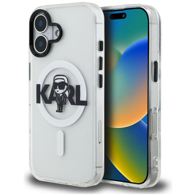 Karl Lagerfeld IML Karl Sketch Logo MagSafe Case for iPhone 16 - Clear