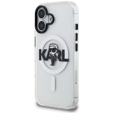 Karl Lagerfeld IML Karl Sketch Logo MagSafe Case for iPhone 16 - Clear