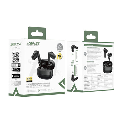 Acefast W8 TWS In-Ear Wireless Headphones with ANC ENC AI Translation - Black
