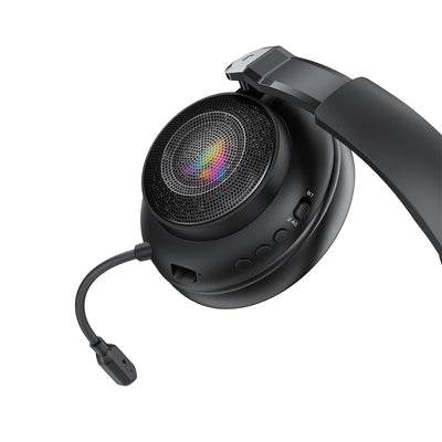 Acefast H15 Wireless Bluetooth / 2.4 GHz / AUX Gaming Headphones with Microphone and RGB Backlight - Black
