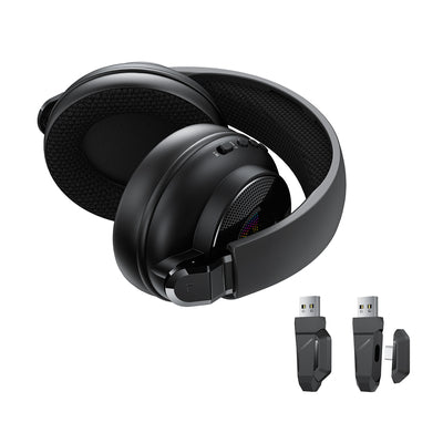 Acefast H15 Wireless Bluetooth / 2.4 GHz / AUX Gaming Headphones with Microphone and RGB Backlight - Black