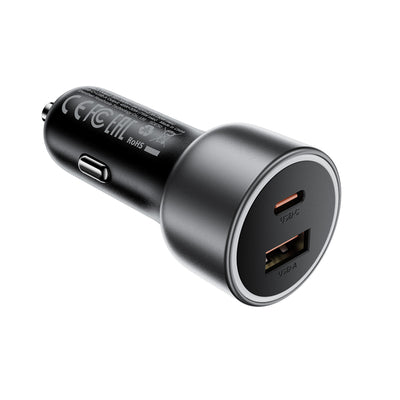 Acefast B21 75W USB-C + USB-A Car Charger - Black