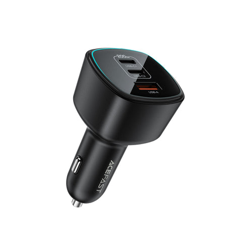 Acefast B18 200W Car Charger 2x USB-C + USB-A - Black