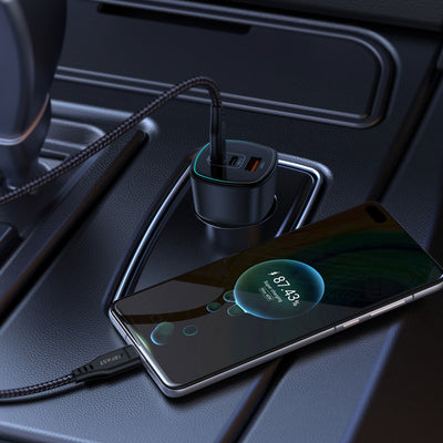 Acefast B18 200W Car Charger 2x USB-C + USB-A - Black