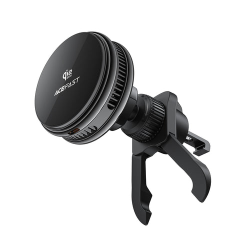 Acefast D66 Magnetic Car Air Vent Mount with Qi2 25W Wireless Charging and Cooling - Black