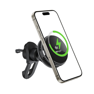 Acefast D66 Magnetic Car Air Vent Mount with Qi2 25W Wireless Charging and Cooling - Black
