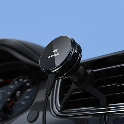 Acefast D66 Magnetic Car Air Vent Mount with Qi2 25W Wireless Charging and Cooling - Black