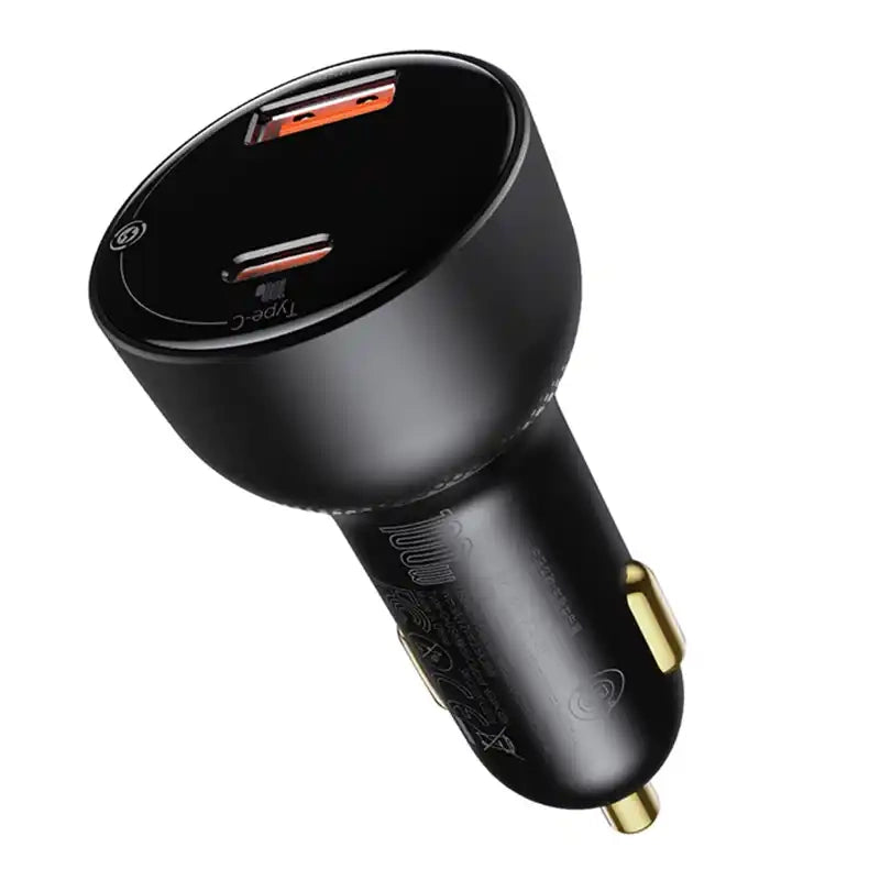 Car charger Baseus Superme, USB, USB-C, 100W (black) - Product Image 3