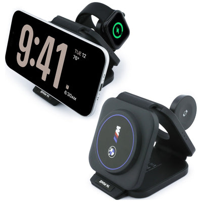 BMW M Qi2 15W Print Logo 3-in-1 Wireless Charger - Blue