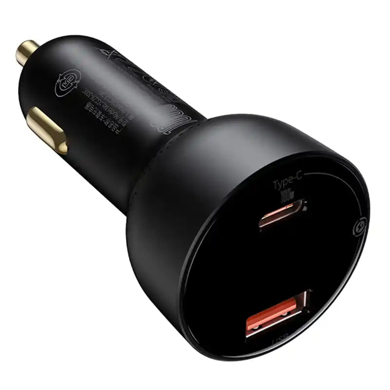 Car charger Baseus Superme, USB, USB-C, 100W + USB-C cable (black) - Product Image 3