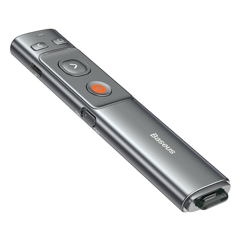 Baseus Orange Dot Multifunctionale remote control for presentation, with a laser pointer - gray - Product Image 3