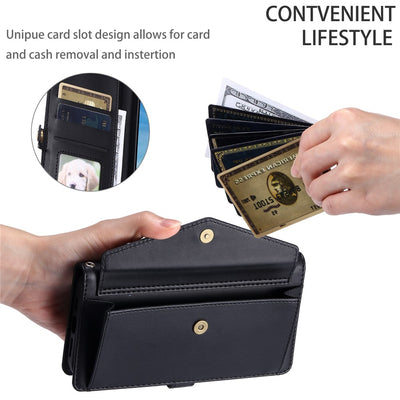 Samsung Galaxy A56 5G Leather Wallet Case with Stand Function and Straps - Black — Hurtel