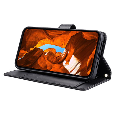 Samsung Galaxy A37 5G Leather Wallet Case with Stand and Shoulder Strap - Black — Hurtel
