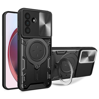 Samsung Galaxy A17 4G / A17 5G / A18 / A26 Case with Stand and Sliding Lens Cover - Black — Hurtel