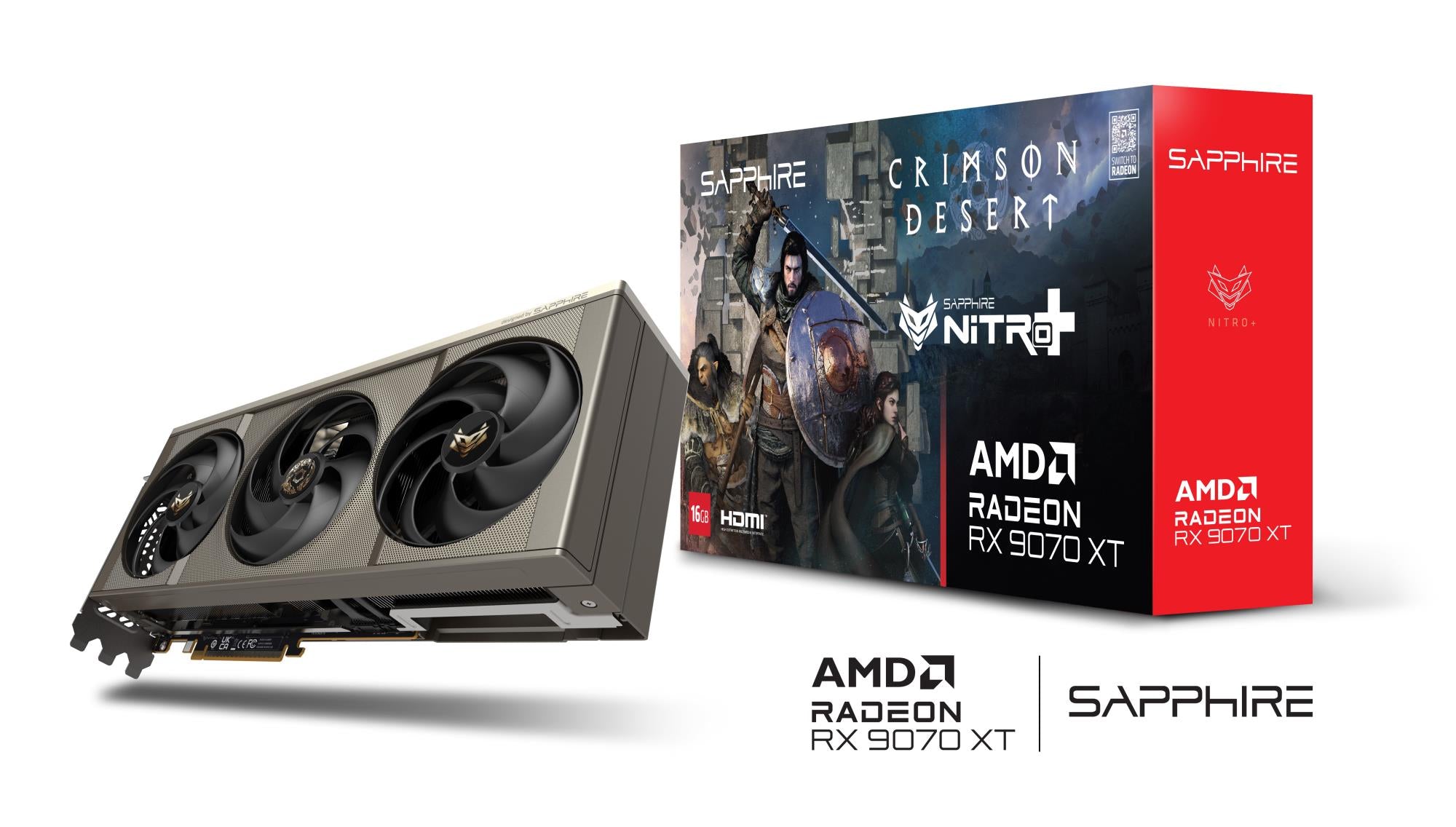 Graphics Card SAPPHIRE AMD Radeon RX 9070 XT 16 GB GDDR6 256 bit PCI Express x16 5.0 Active 11348-10-20G