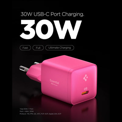 Spigen Essential EE301EU 1-Port 30W Wall Charger - Pink