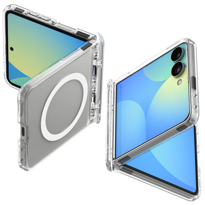 Spigen Ultra Hybrid Pro MagSafe Case for Samsung Galaxy Z Flip 8 - Clear and White