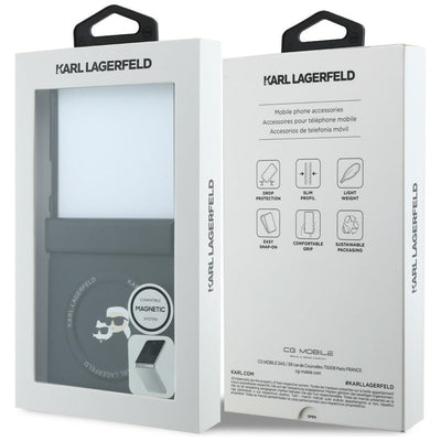 Karl Lagerfeld Karl&Choupette Pins MagSafe Case for Samsung Galaxy Z Flip 8 - Black